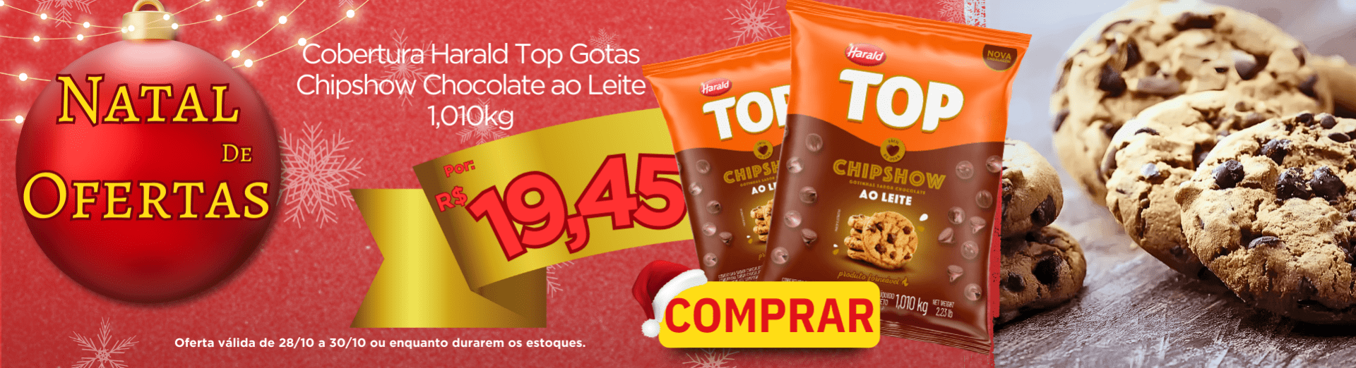 28 a 30/10 Cobertura Harald Top Gotas Chipshow Chocolate ao Leite 1,010kg