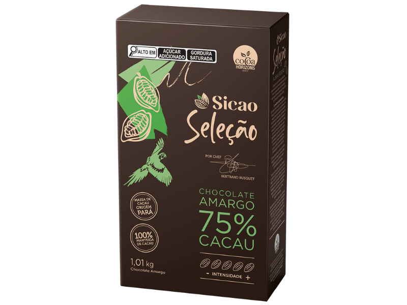 Chocolate Sicao Seleção Gotas Amargo 75% 1,01kg