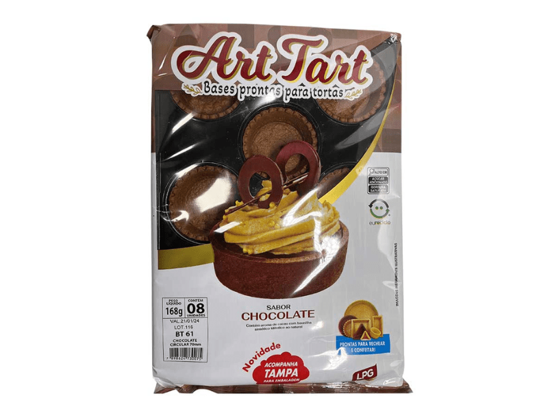 Base Pronta para Torta Circular Chocolate 7 cm c/ 8 unidades BT 61 - Art Tart