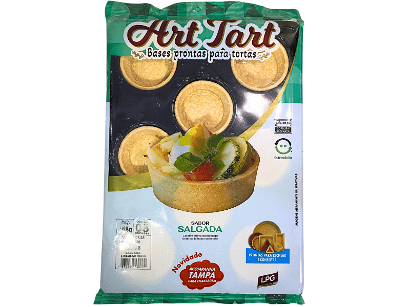 Base Pronta para Torta Circular Salgada 7 cm c/ 8 unidades BT 68 - Art Tart