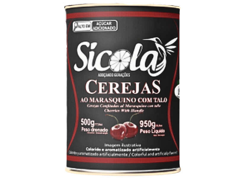 Cereja Inteiras Marasquino com Talo 500g - Sicola 