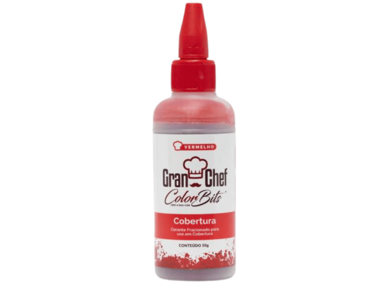 Corante Color Bits para Cobertura de Chocolate Vermelho 50g - Gran Chef