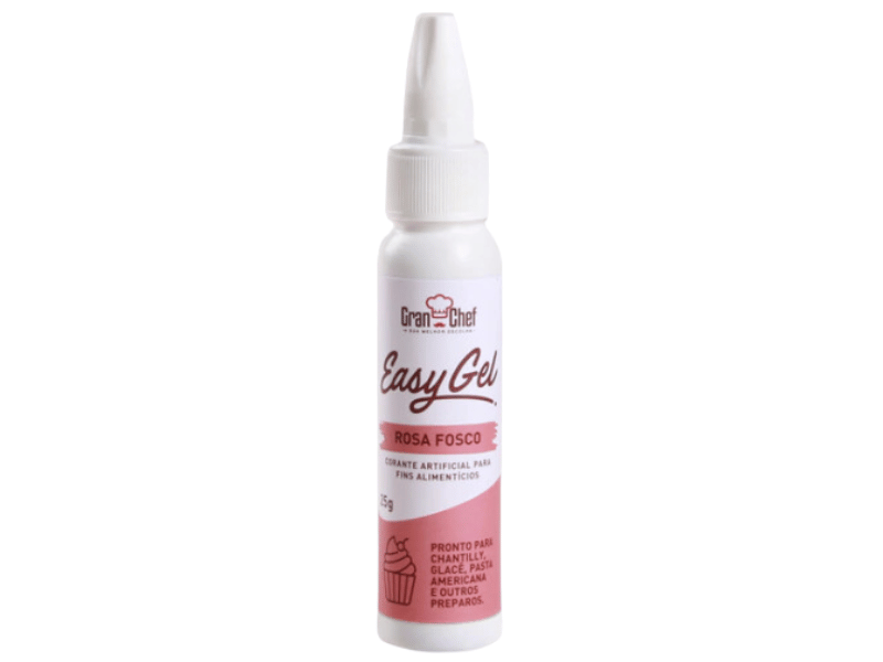 Corante Easy Gel Rosa Fosco 25g - Gran Chef