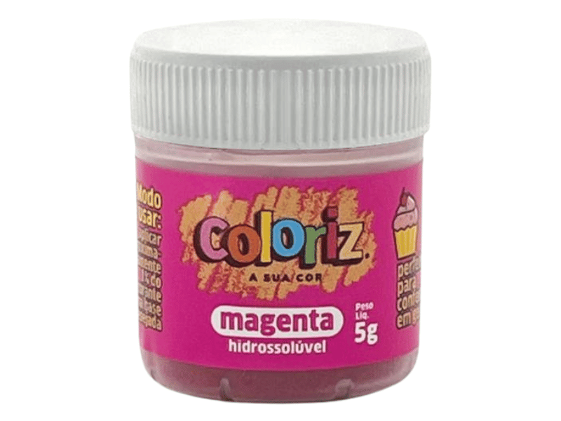 Corante em Pó Hidrossolúvel Magenta 5g Coloriz - Gran Chef