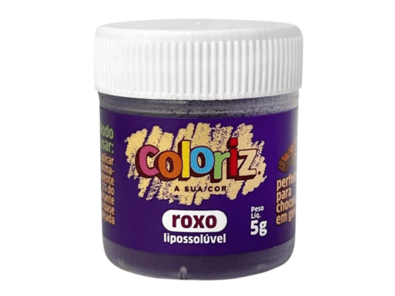 Corante em Pó Lipossolúvel Roxo 5g Coloriz - Gran Chef