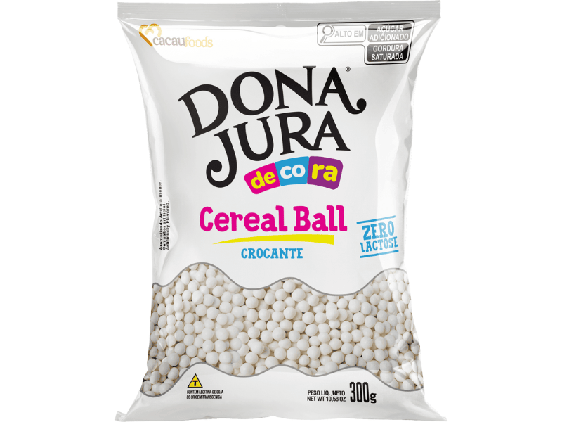 Mini Cereal Crocante Ball Branco 300g - CacauFoods