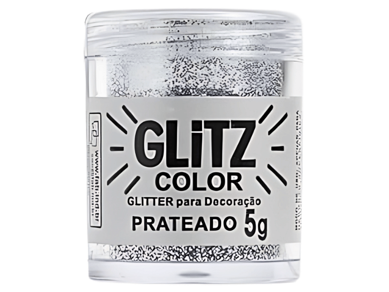 Pó para Decoração Glitter Color Prateado 5g - Fab