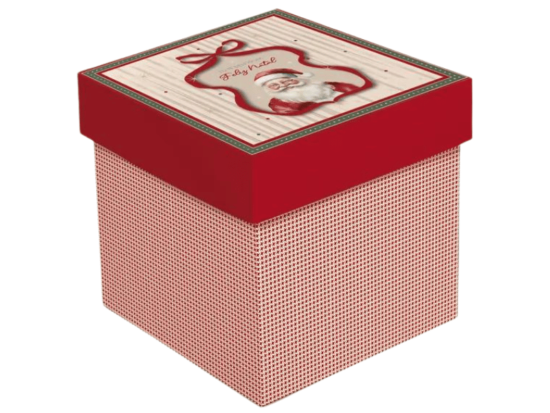 Caixa Cubo Natalina 13x13x13 cm - Cromus