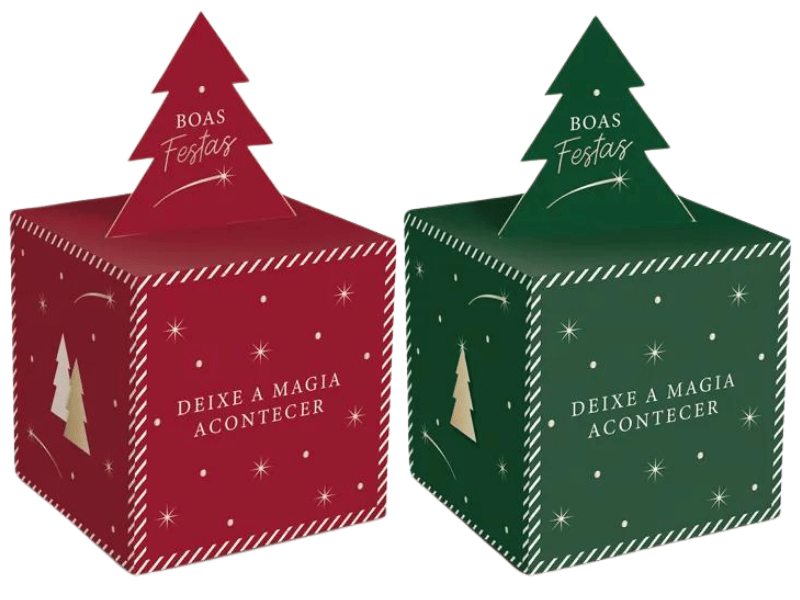 Caixa Pop Up Magia Natal 14x14x16,5 cm c/10 unidades - Cromus