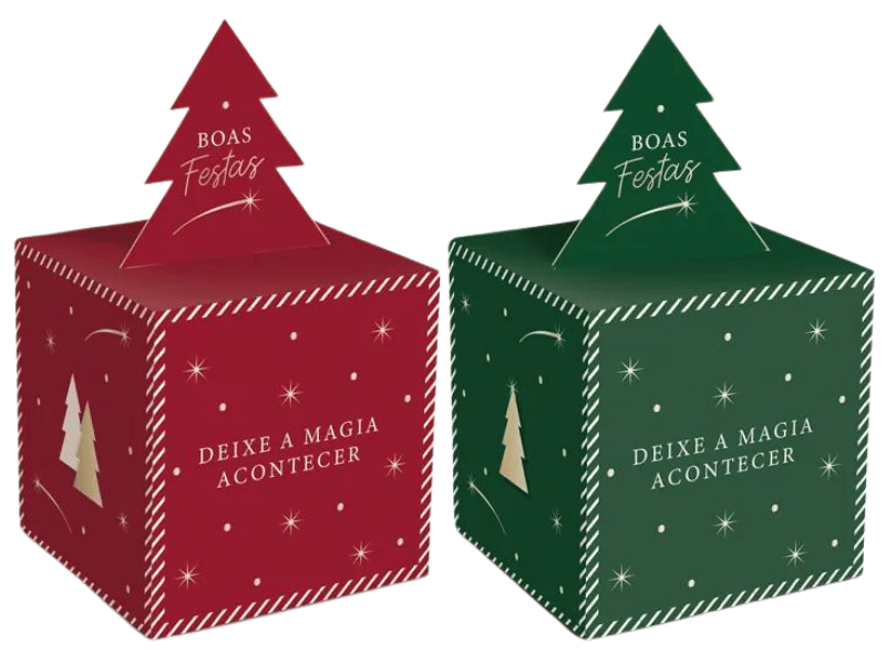 Caixa Pop Up Magia Natal 9x9x11 cm c/10 unidades - Cromus