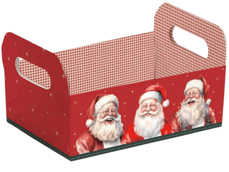 Caixote Natalino Papai Noel 22x15x5 cm - Cromus