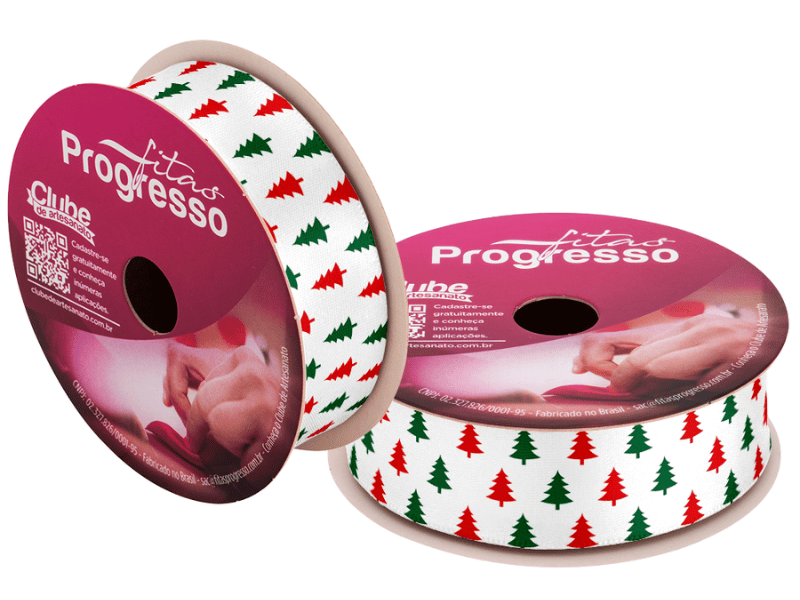 Fita de Cetim Decorativa Arvorezinha de Natal nº 5 ECF005TR Cor 192 - Progresso