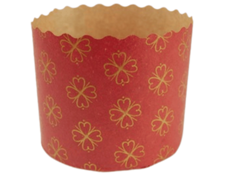 Forma de Panetone Kraft Vermelho 100g c/ 10 unidades - Ultrafest