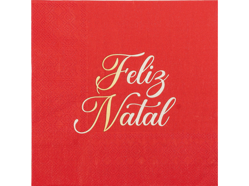 Guardanapo de Papel Feliz Natal Vermelho c/ 20 unidades - Cromus