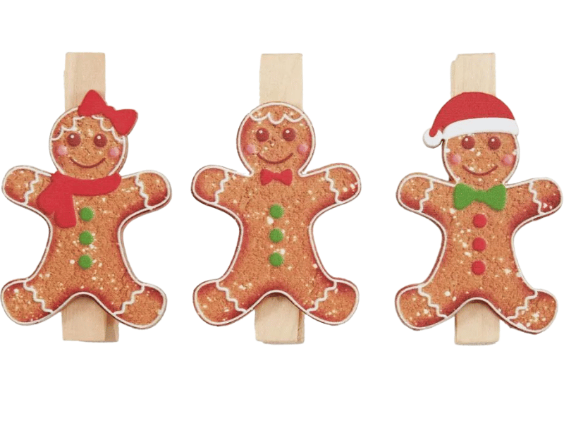 Prendedor Decorativo Gingerbread 3,5x6 cm c/6 peças - Cromus