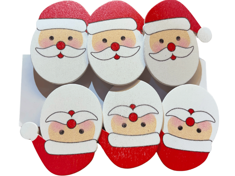 Prendedor Decorativo Papai Noel 3,5x4 cm c/6 peças - Cromus