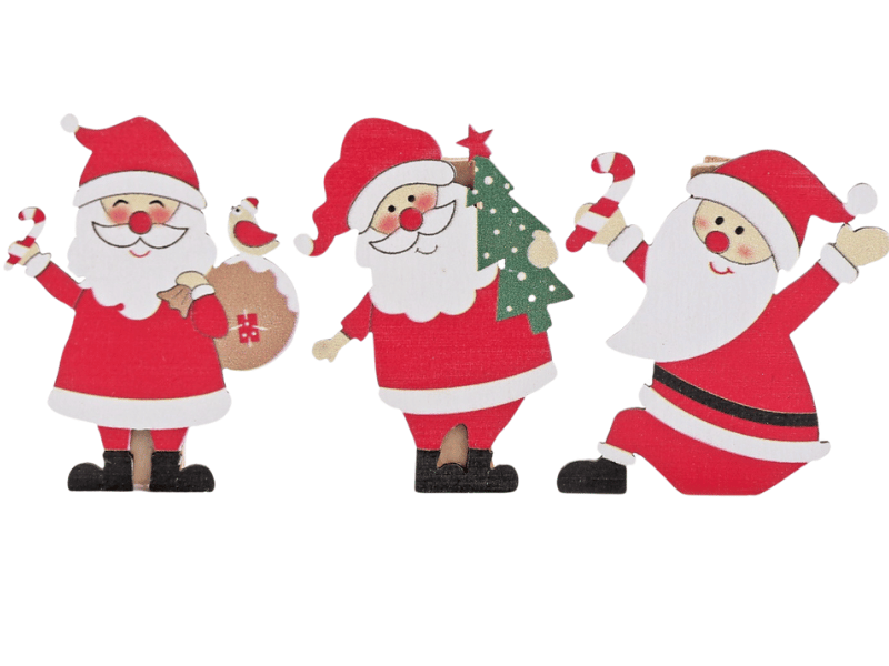 Prendedor Decorativo Papai Noel 3x4 cm c/6 peças - Cromus