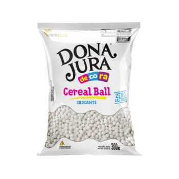 Mini Cereal Crocante Ball Branco 300g - CacauFoods