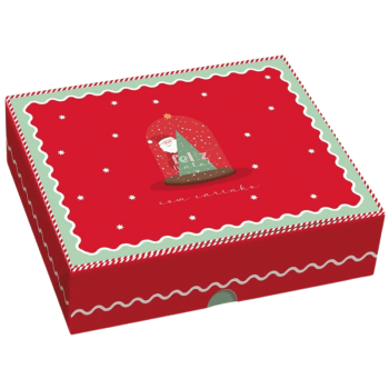 Caixa Retangular Feliz Natal c/ Papai Noel 17x13,5x4 cm - Cromus