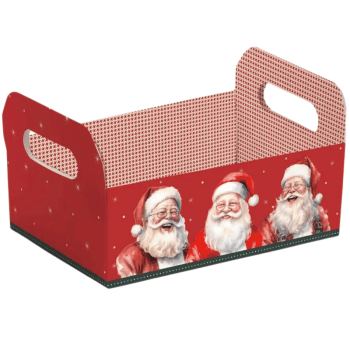 Caixote Natalino Papai Noel 22x15x5 cm - Cromus