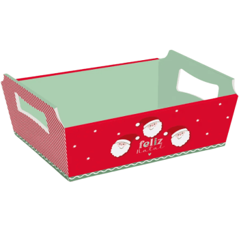 Cesta Feliz Natal com Papai Noel 18X13X7,5 cm - Cromus