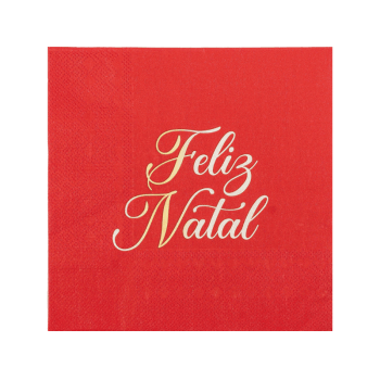 Guardanapo de Papel Feliz Natal Vermelho c/ 20 unidades - Cromus