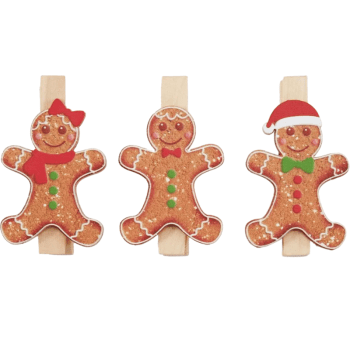 Prendedor Decorativo Gingerbread 3,5x6 cm c/6 peças - Cromus