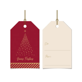 Tags Natalinas Magia Natal Vermelho 8x5 cm c12 unidades - Cromus